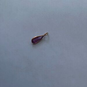 14K Yellow Gold and Pink Tourmaline Charm